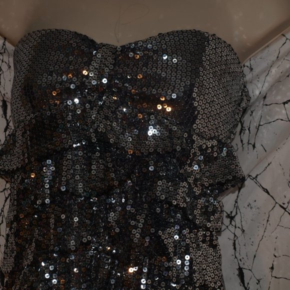 Short Silver Party DRESS BY RACHAEL&CHLOE SIZE S USED FOR PHOTO SHOOT - Picture 2 of 3